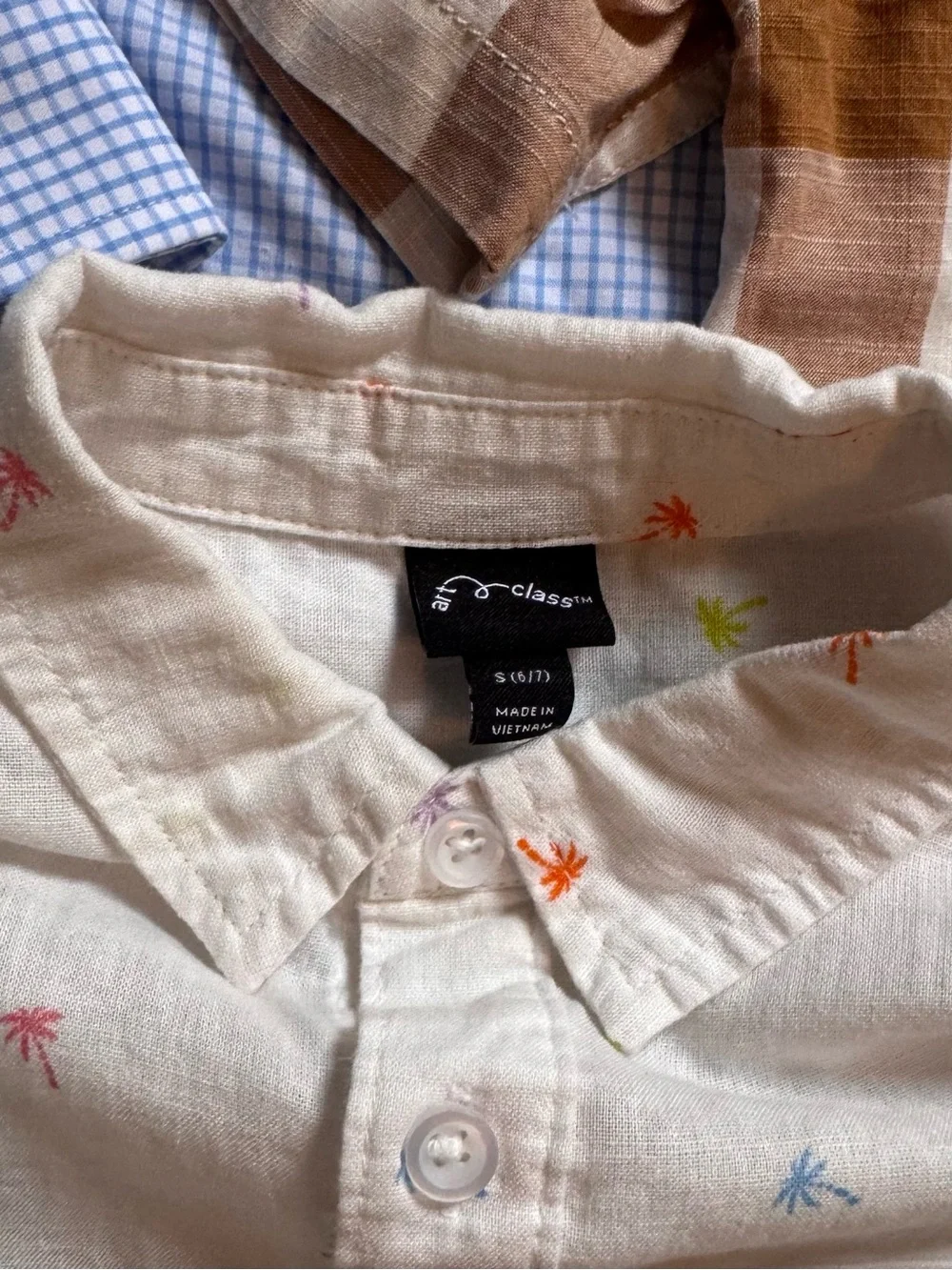 3 Boys Collared Button Down Shirts Size Small (6/7) Art Class, Cat & Jack